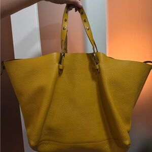 [VINTAGE MIU MIU] Yellow Leather Tote Bag